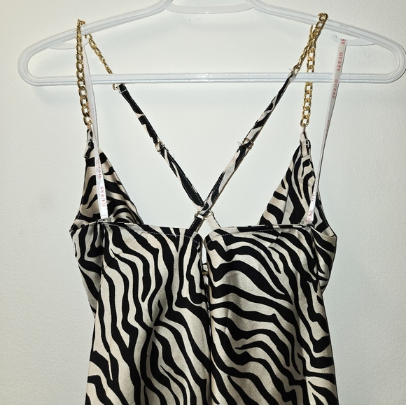 GUESS Zebra Print Silk Slip Dress Size Small - Picture 3 of 6